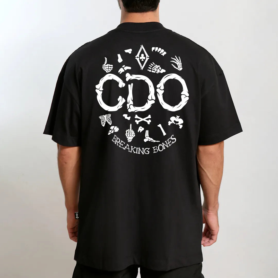 CAMISETA PRETA MANGA CURTA CONDUÇÃO BREAKING BONES