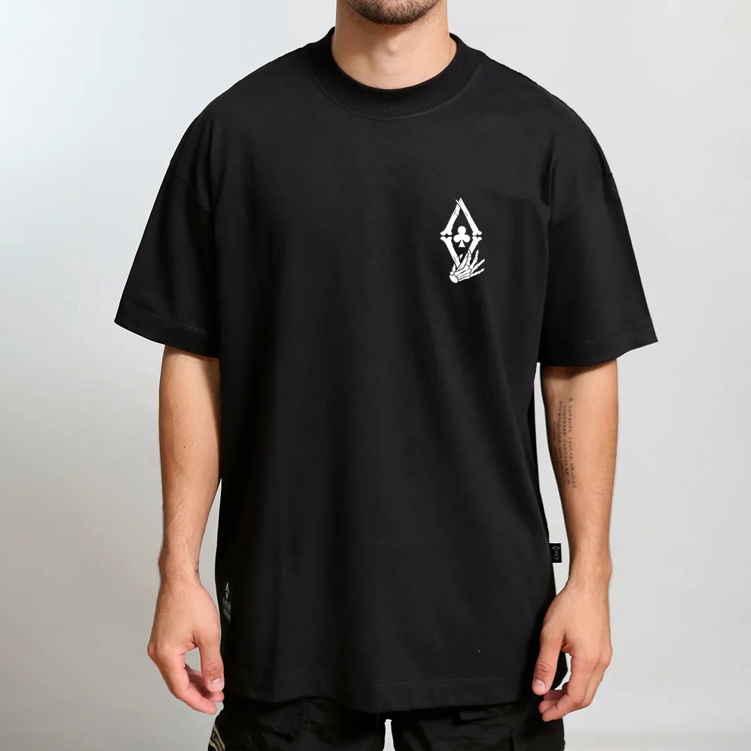CAMISETA PRETA MANGA CURTA CONDUÇÃO BREAKING BONES